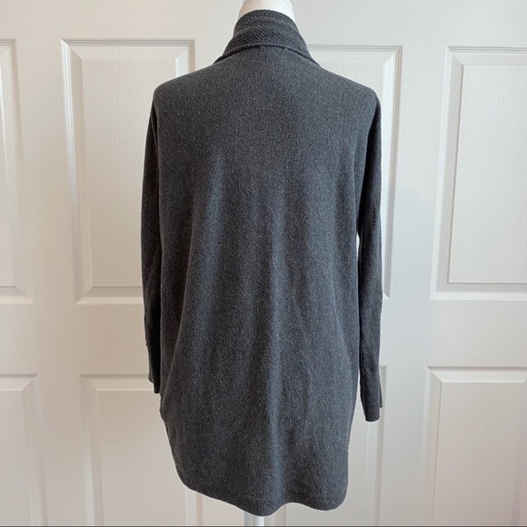 Old Navy Open Front Shawl Gray Hi Low Cardigan - Picture 3 of 7